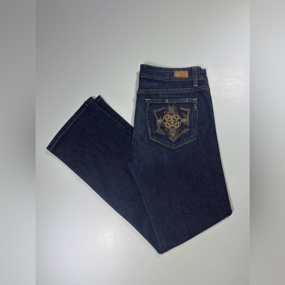 PAIGE Women's Blue Jeans with Embroidered Pocket 🍂🍁